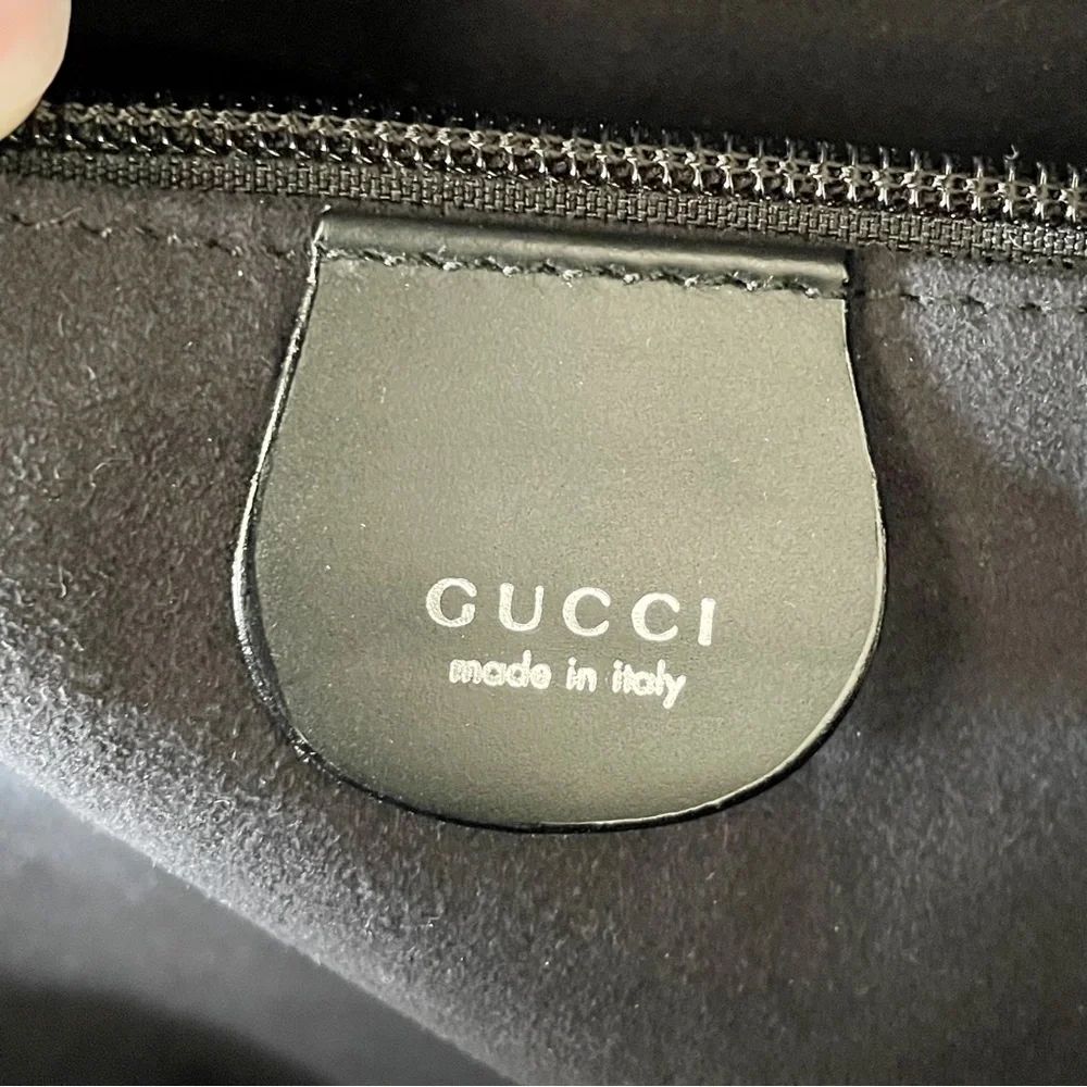 Gucci black leather XL vintage domed duffle travel bag unisex - Picture 9 of 10